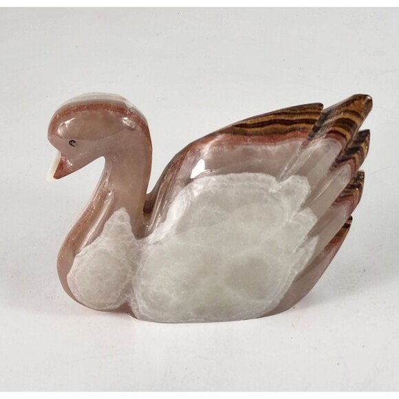 Marble Animal Figurine Swan Collectible Desk Mantel Decorative Christmas Gift - Picture 5 of 13